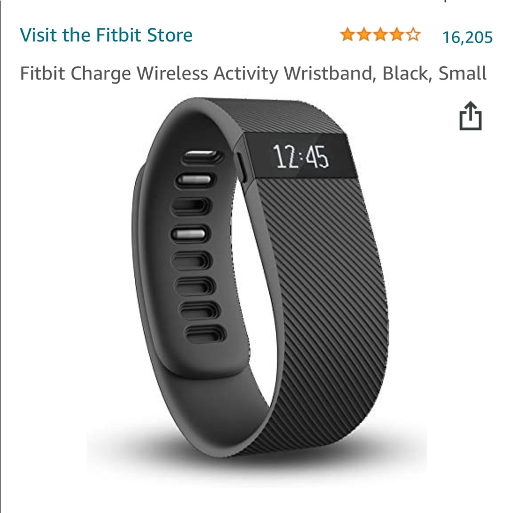 Fitbit Charge Activity Wristband, Black, Small with Charger
